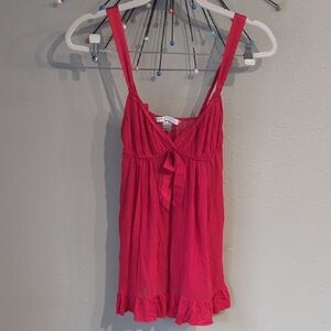 VS Y2K Babydoll Red Top Tunic Flutter Medium Modal Vday 2000's Slip